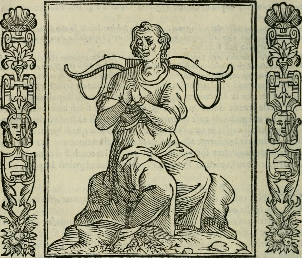 An illustration from Iconologia, ouero Descrittione d'imagini delle virtu', vitij, affetti, passioni humane, corpi celesti, mondo e sue parti., 1611, leaf 439