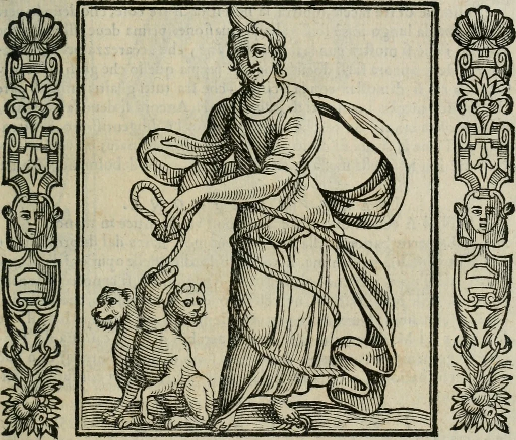 An illustration from Iconologia, ouero Descrittione d'imagini delle virtu', vitij, affetti, passioni humane, corpi celesti, mondo e sue parti., 1611, leaf 454