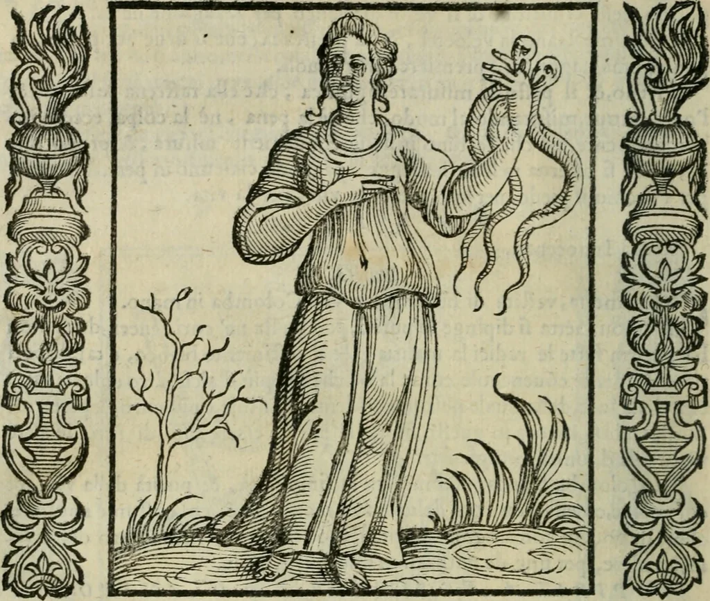 An illustration from Iconologia, ouero Descrittione d'imagini delle virtu', vitij, affetti, passioni humane, corpi celesti, mondo e sue parti., 1611, leaf 483