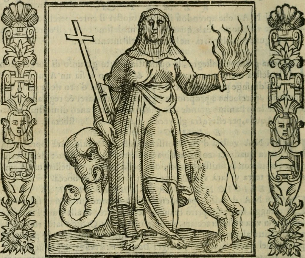 An illustration from Iconologia, ouero Descrittione d'imagini delle virtu', vitij, affetti, passioni humane, corpi celesti, mondo e sue parti., 1611, leaf 491
