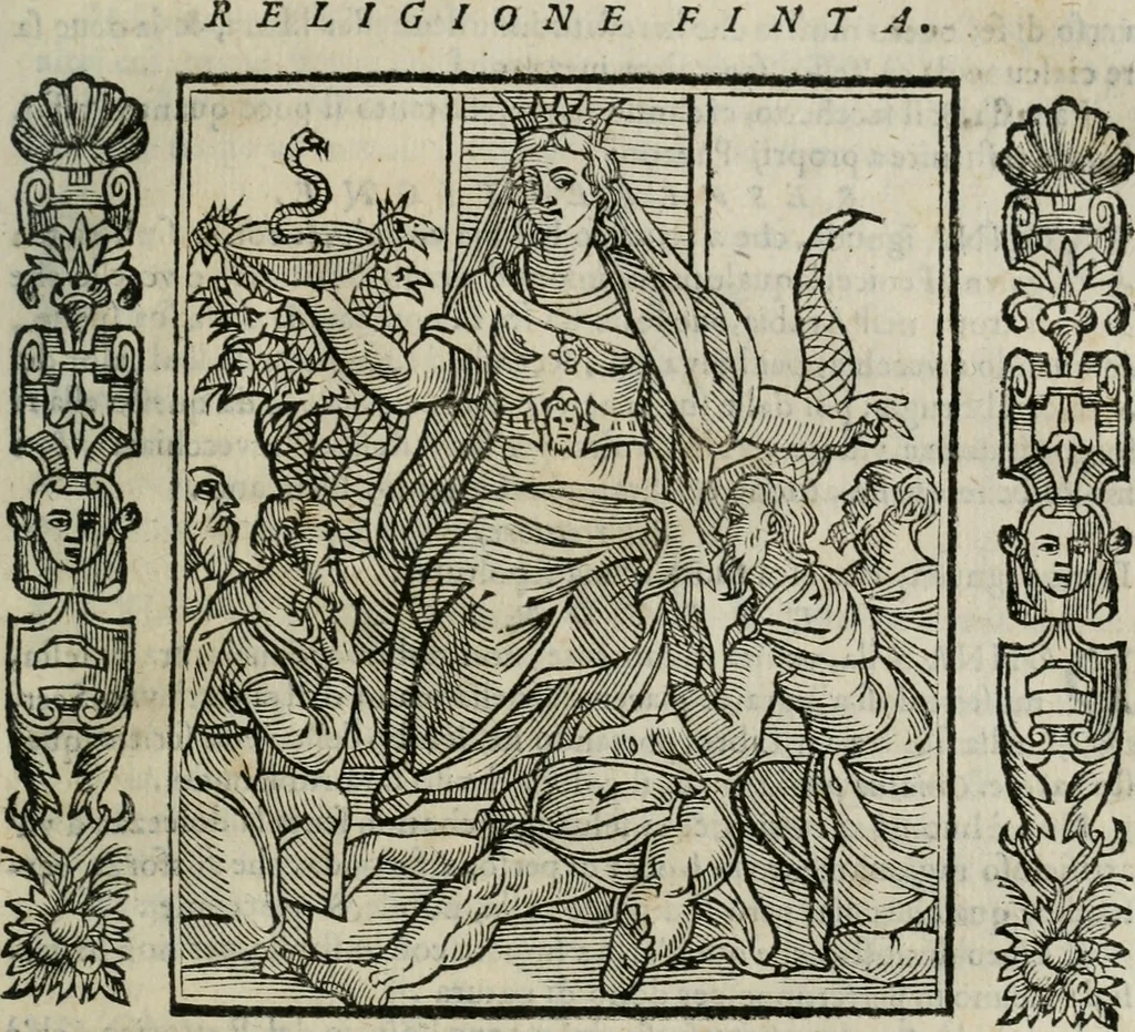 An illustration from Iconologia, ouero Descrittione d'imagini delle virtu', vitij, affetti, passioni humane, corpi celesti, mondo e sue parti., 1611, leaf 494