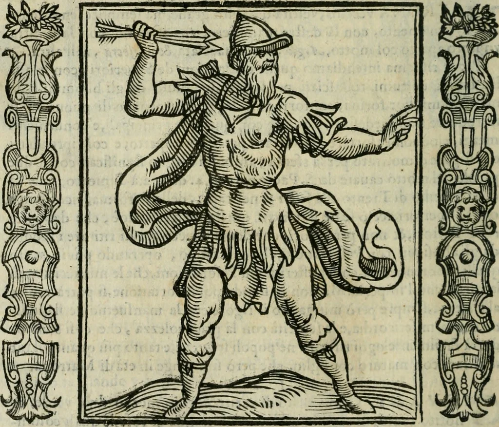 An illustration from Iconologia, ouero Descrittione d'imagini delle virtu', vitij, affetti, passioni humane, corpi celesti, mondo e sue parti., 1611, leaf 499