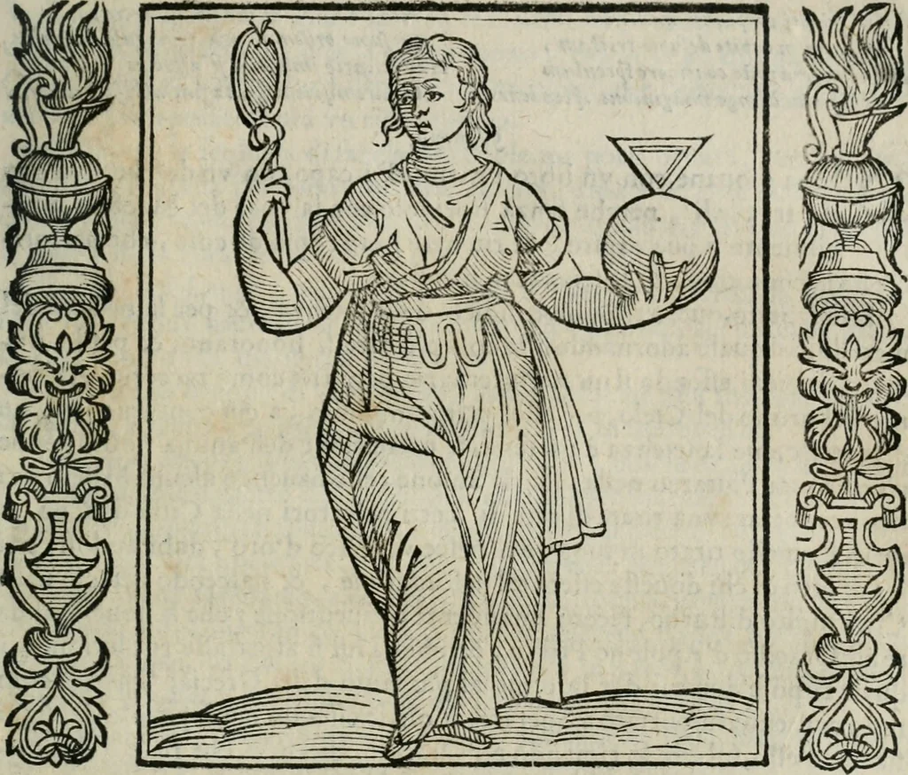 An illustration from Iconologia, ouero Descrittione d'imagini delle virtu', vitij, affetti, passioni humane, corpi celesti, mondo e sue parti., 1611, leaf 506