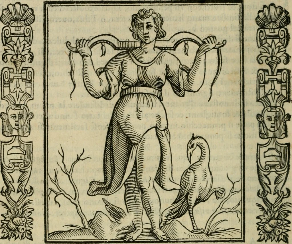 An illustration from Iconologia, ouero Descrittione d'imagini delle virtu', vitij, affetti, passioni humane, corpi celesti, mondo e sue parti., 1611, leaf 513