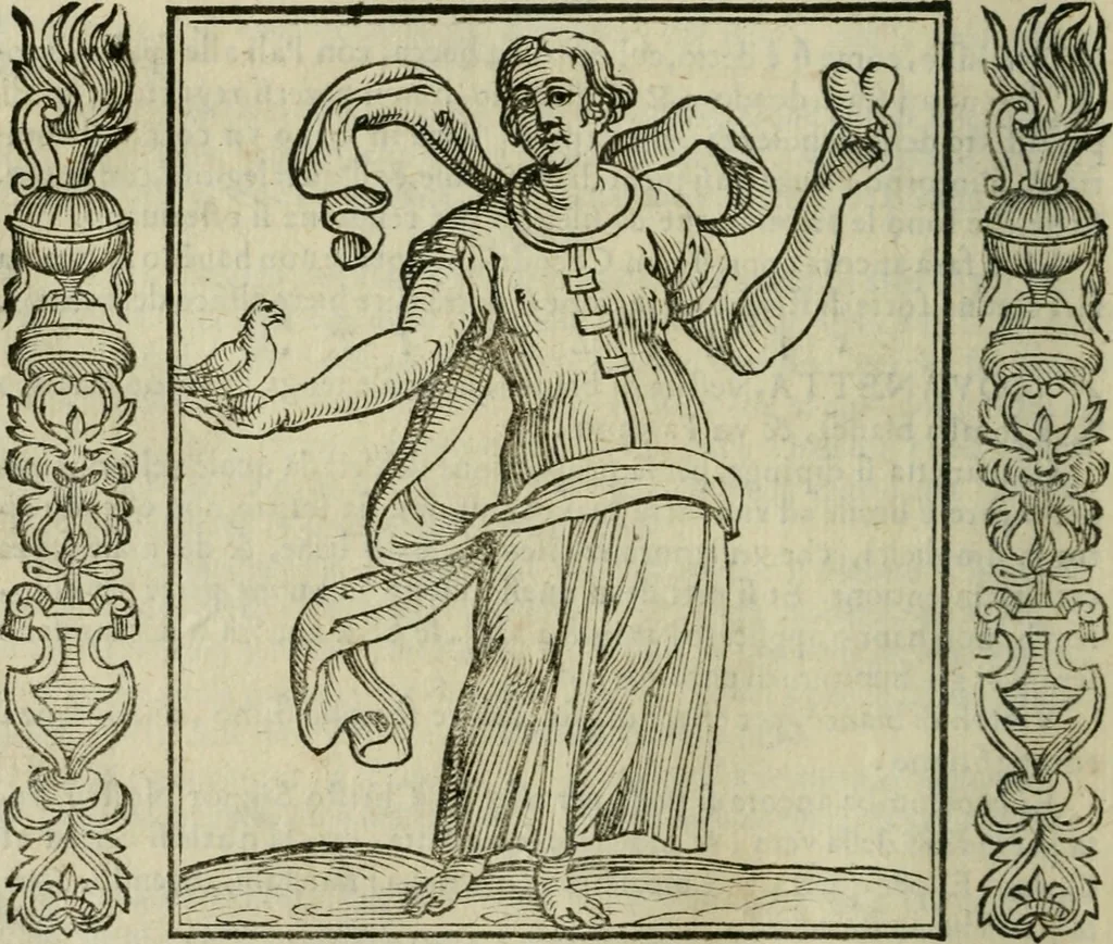 An illustration from Iconologia, ouero Descrittione d'imagini delle virtu', vitij, affetti, passioni humane, corpi celesti, mondo e sue parti., 1611, leaf 519
