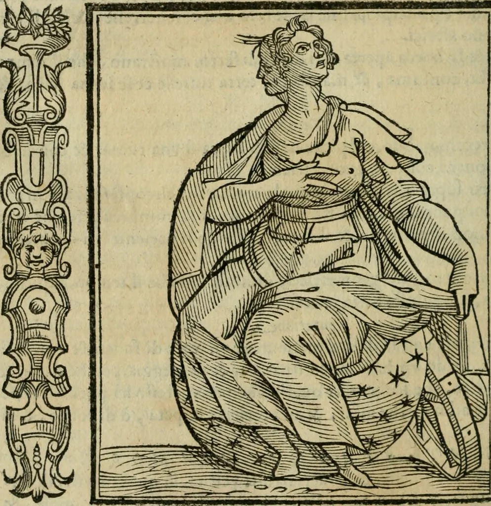 An illustration from Iconologia, ouero Descrittione d'imagini delle virtu', vitij, affetti, passioni humane, corpi celesti, mondo e sue parti., 1611, leaf 547