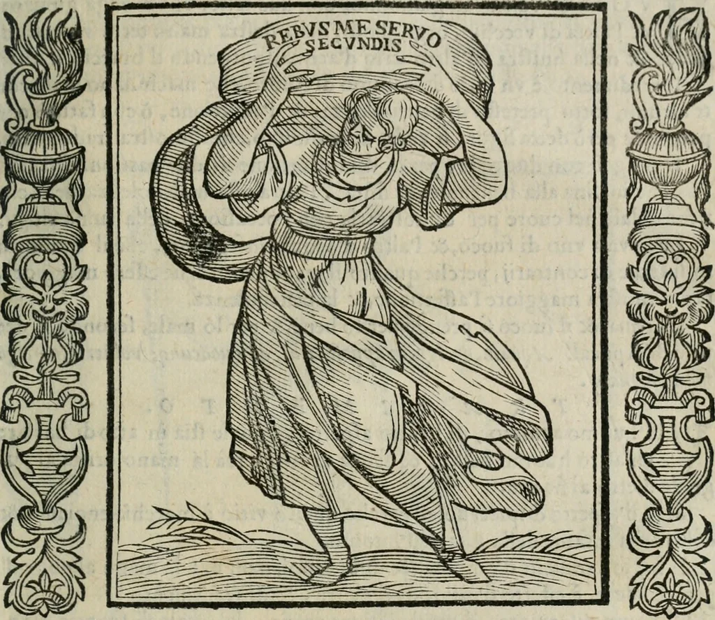 An illustration from Iconologia, ouero Descrittione d'imagini delle virtu', vitij, affetti, passioni humane, corpi celesti, mondo e sue parti., 1611, leaf 552