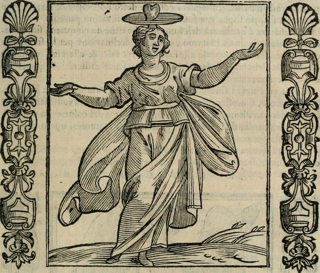 An illustration from Iconologia, ouero Descrittione d'imagini delle virtu', vitij, affetti, passioni humane, corpi celesti, mondo e sue parti., 1611, leaf 558
