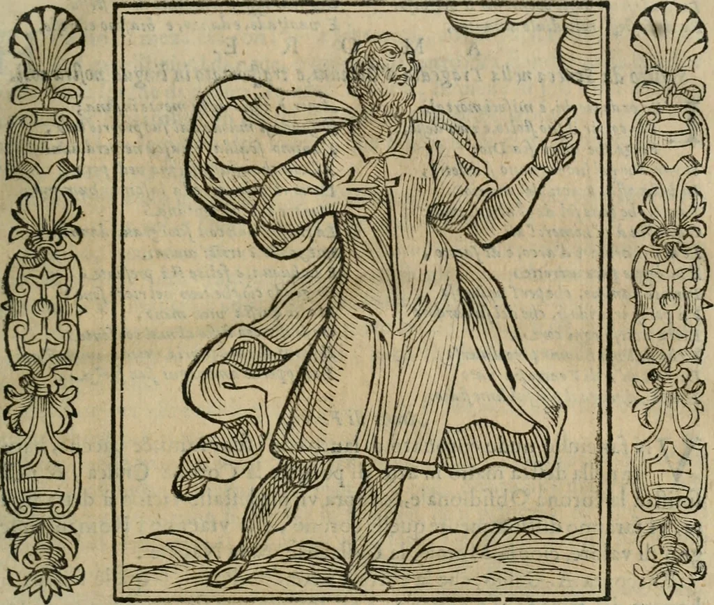 An illustration from Iconologia, ouero Descrittione d'imagini delle virtu', vitij, affetti, passioni humane, corpi celesti, mondo e sue parti., 1611, leaf 56