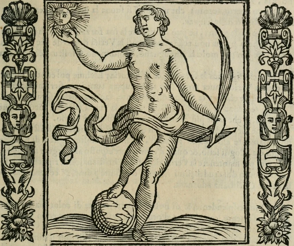 An illustration from Iconologia, ouero Descrittione d'imagini delle virtu', vitij, affetti, passioni humane, corpi celesti, mondo e sue parti., 1611, leaf 564