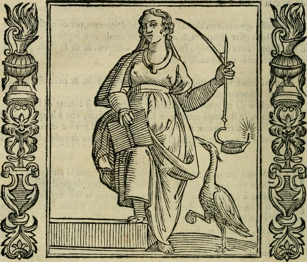 An illustration from Iconologia, ouero Descrittione d'imagini delle virtu', vitij, affetti, passioni humane, corpi celesti, mondo e sue parti., 1611, leaf 567