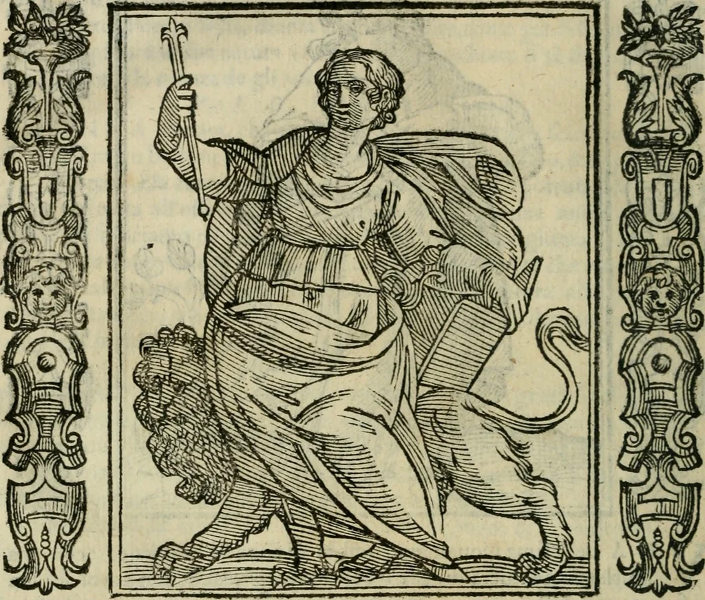 An illustration from Iconologia, ouero Descrittione d'imagini delle virtu', vitij, affetti, passioni humane, corpi celesti, mondo e sue parti., 1611, leaf 571