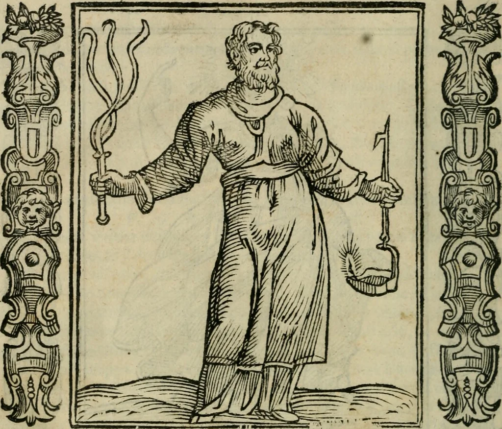 An illustration from Iconologia, ouero Descrittione d'imagini delle virtu', vitij, affetti, passioni humane, corpi celesti, mondo e sue parti., 1611, leaf 587