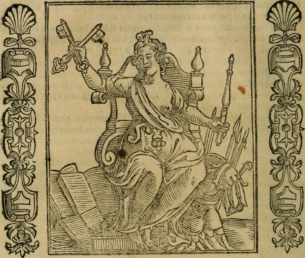 An illustration from Iconologia, ouero Descrittione d'imagini delle virtu', vitij, affetti, passioni humane, corpi celesti, mondo e sue parti., 1611, leaf 75