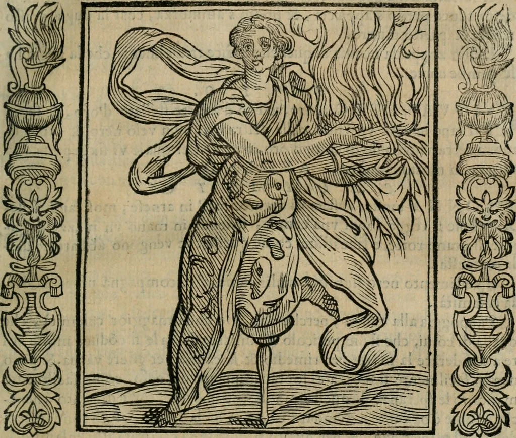 An illustration from Iconologia, ouero Descrittione d'imagini delle virtu', vitij, affetti, passioni humane, corpi celesti, mondo e sue parti., 1611, leaf 88