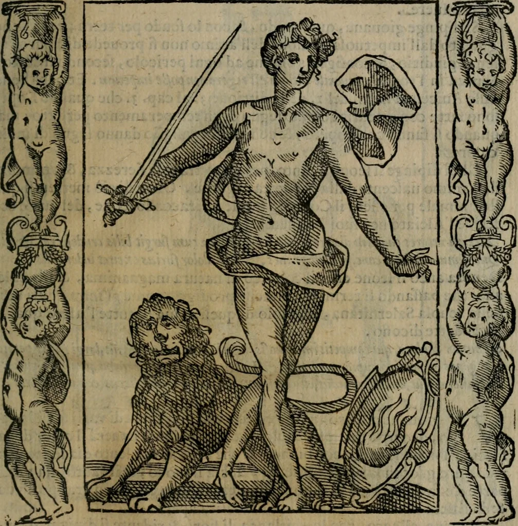An illustration from Iconologia, ouero, Descrittione di diuerse imagini cauate dall'antichità, & di propria inuentione, 1603, leaf 100