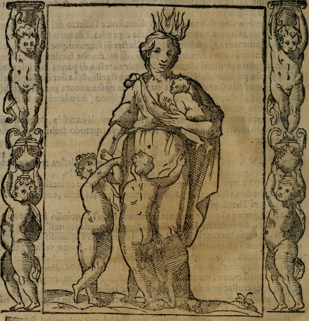 An illustration from Iconologia, ouero, Descrittione di diuerse imagini cauate dall'antichità, & di propria inuentione, 1603, leaf 89