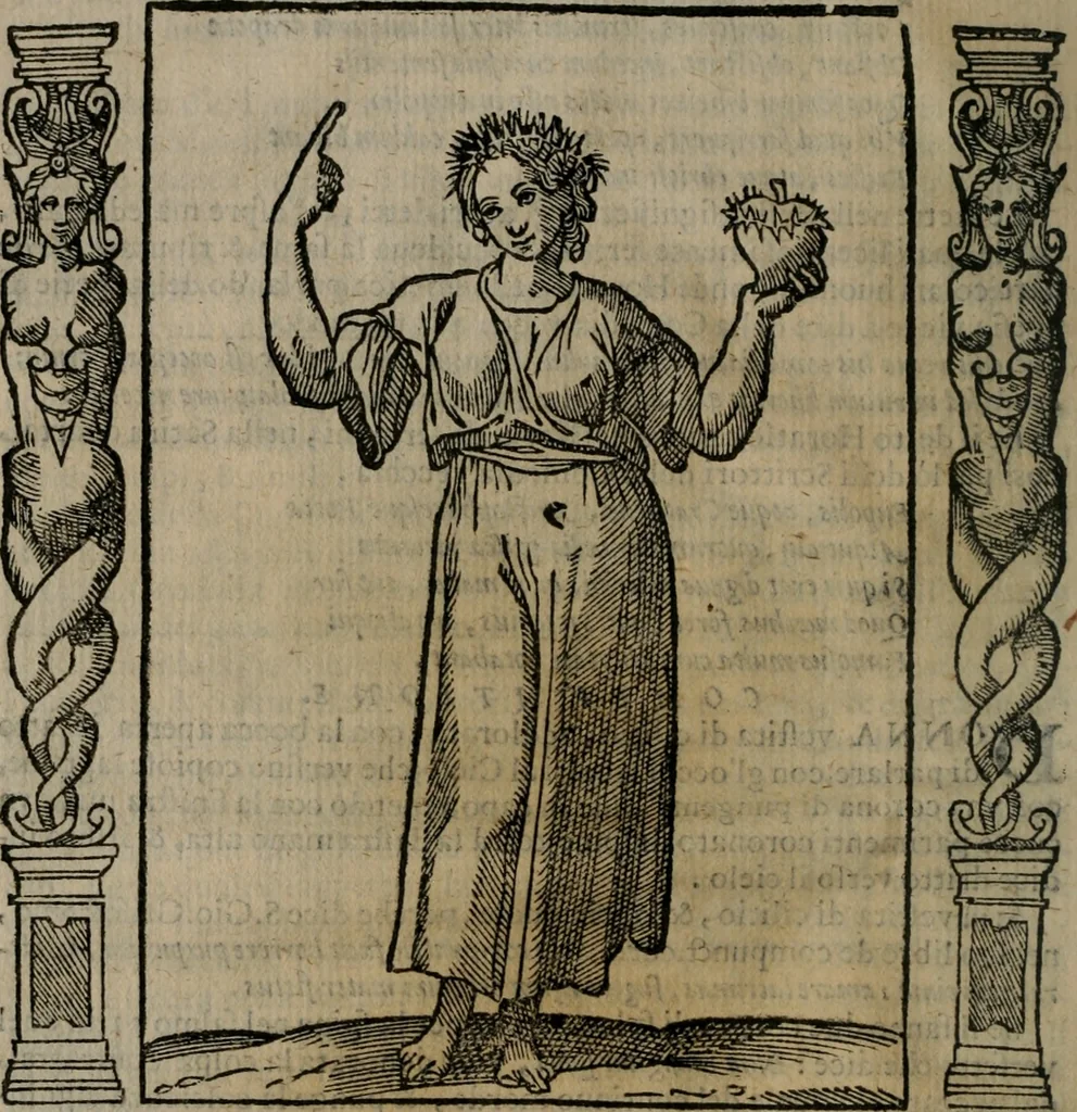 An illustration from Iconologia, ouero, Descrittione di diuerse imagini cauate dall'antichità, & di propria inuentione, 1603, leaf 99