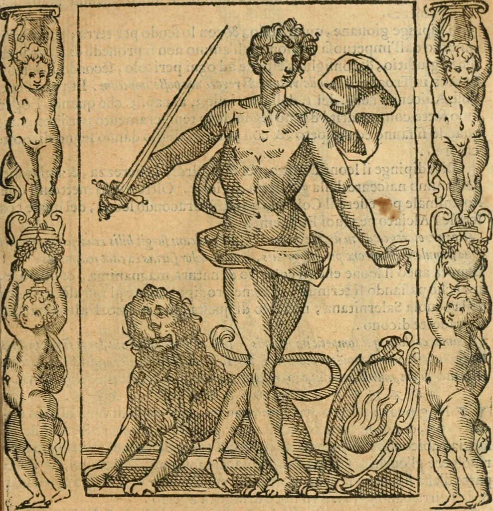 An illustration from Iconologia, ouero, Descrittione di diuerse imagini cauate dall'antichità, & di propria inuentione, 1603, leaf 102