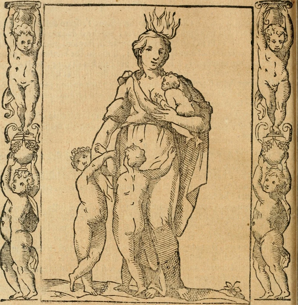 An illustration from Iconologia, ouero, Descrittione di diuerse imagini cauate dall'antichità, & di propria inuentione, 1603, leaf 91
