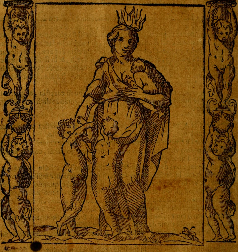 An illustration from Iconologia, overo Descrittione di diverse imagini cauate dall'antichità, & di propria inuentione,, 1603, leaf 91