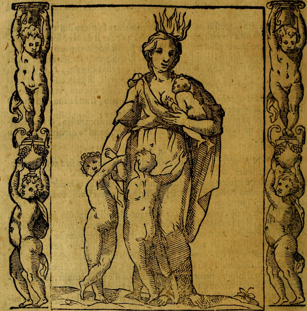 An illustration from Iconologia, overo Descrittione di diverse imagini cauate dall'antichità, & di propria inuentione,, 1603, leaf 87