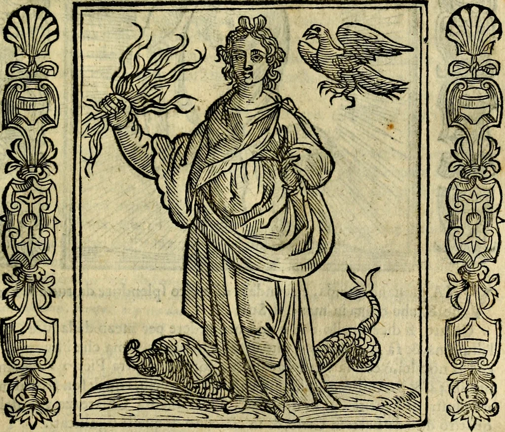 An illustration from Iconologia, overo, Descrittione d'imagini delle virtu', vitii, affetti, passioni humane, corpi celesti, mondo e sue parti, 1611, leaf 112