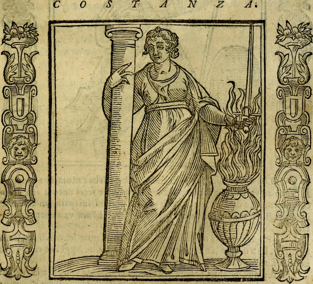 An illustration from Iconologia, overo, Descrittione d'imagini delle virtu', vitii, affetti, passioni humane, corpi celesti, mondo e sue parti, 1611, leaf 134
