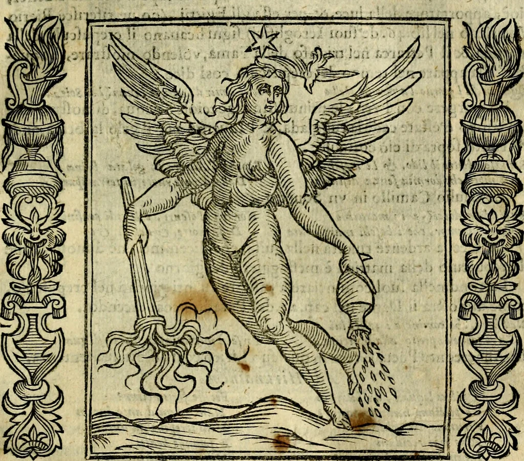 An illustration from Iconologia, overo, Descrittione d'imagini delle virtu', vitii, affetti, passioni humane, corpi celesti, mondo e sue parti, 1611, leaf 144