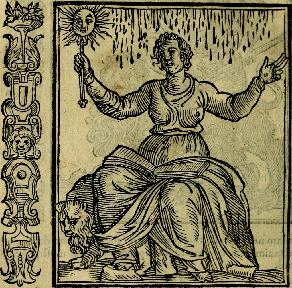 An illustration from Iconologia, overo, Descrittione d'imagini delle virtu', vitii, affetti, passioni humane, corpi celesti, mondo e sue parti, 1611, leaf 163