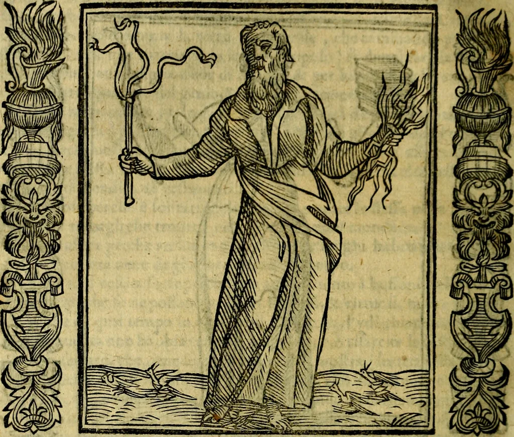 An illustration from Iconologia, overo, Descrittione d'imagini delle virtu', vitii, affetti, passioni humane, corpi celesti, mondo e sue parti, 1611, leaf 213