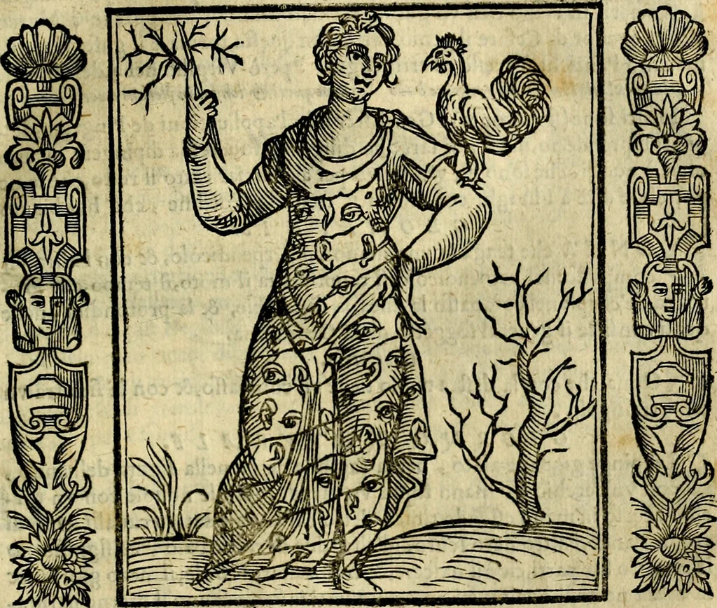 An illustration from Iconologia, overo, Descrittione d'imagini delle virtu', vitii, affetti, passioni humane, corpi celesti, mondo e sue parti, 1611, leaf 230
