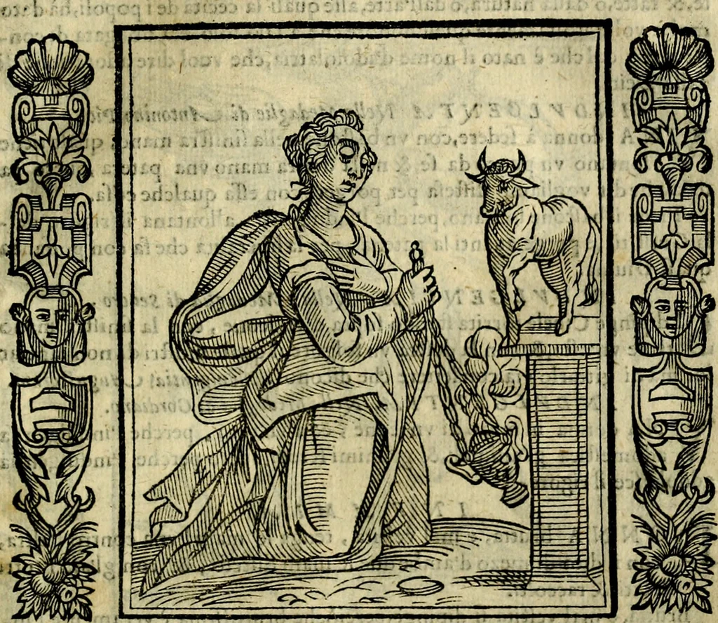 An illustration from Iconologia, overo, Descrittione d'imagini delle virtu', vitii, affetti, passioni humane, corpi celesti, mondo e sue parti, 1611, leaf 272