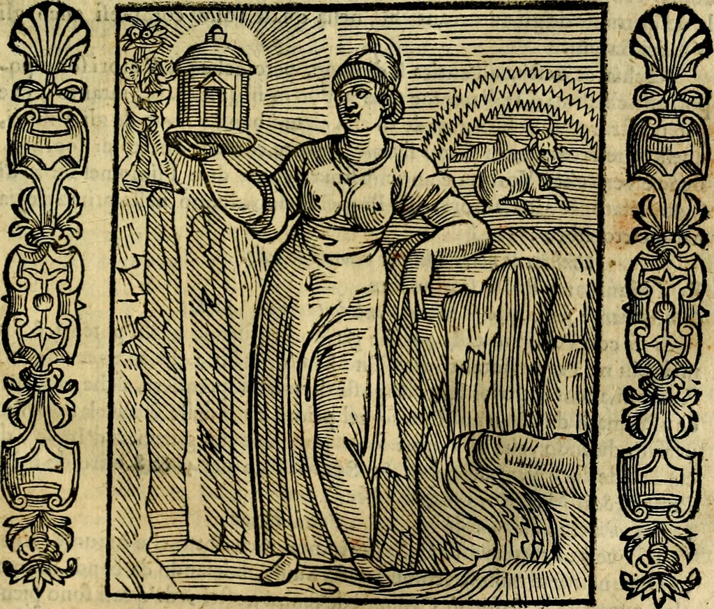 An illustration from Iconologia, overo, Descrittione d'imagini delle virtu', vitii, affetti, passioni humane, corpi celesti, mondo e sue parti, 1611, leaf 310