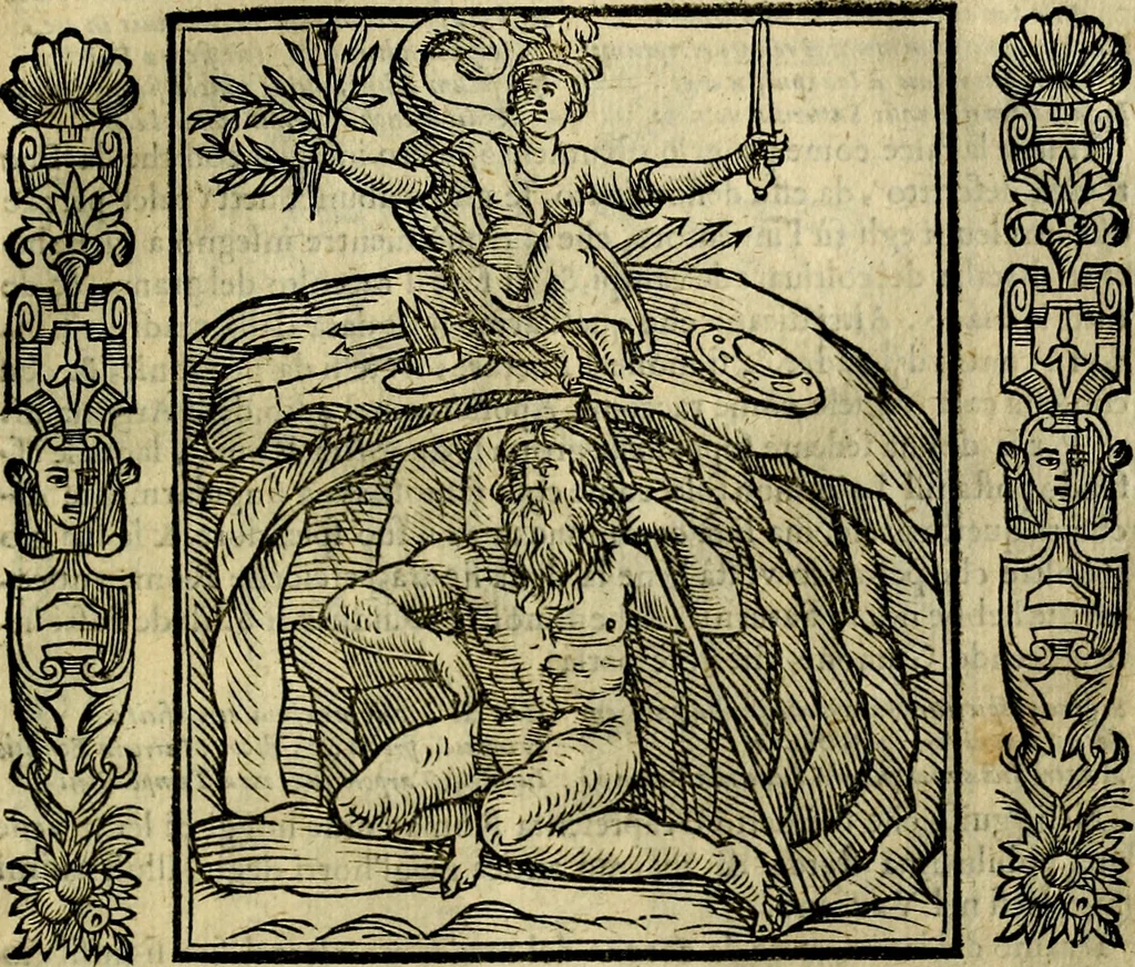 An illustration from Iconologia, overo, Descrittione d'imagini delle virtu', vitii, affetti, passioni humane, corpi celesti, mondo e sue parti, 1611, leaf 314