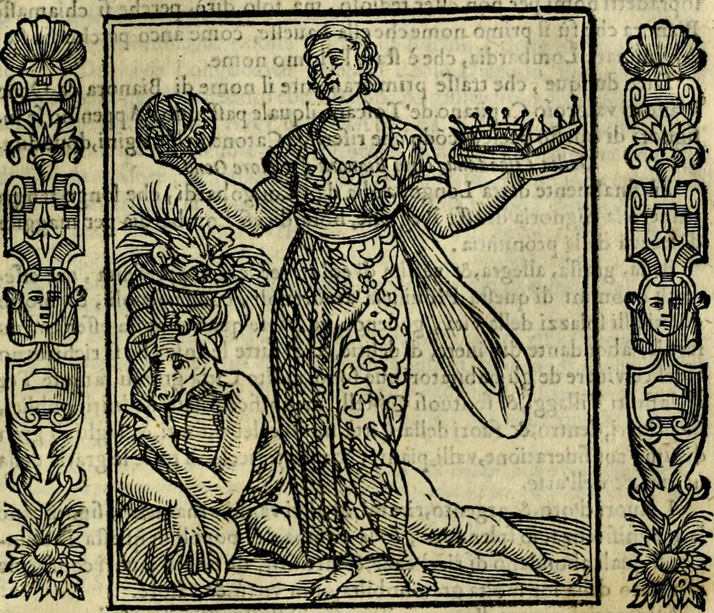 An illustration from Iconologia, overo, Descrittione d'imagini delle virtu', vitii, affetti, passioni humane, corpi celesti, mondo e sue parti, 1611, leaf 328