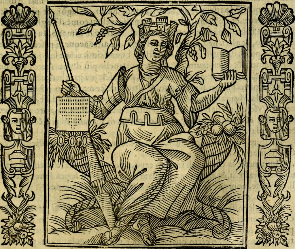 An illustration from Iconologia, overo, Descrittione d'imagini delle virtu', vitii, affetti, passioni humane, corpi celesti, mondo e sue parti, 1611, leaf 334