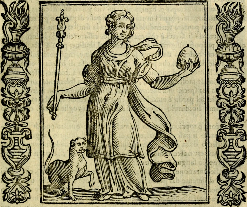 An illustration from Iconologia, overo, Descrittione d'imagini delle virtu', vitii, affetti, passioni humane, corpi celesti, mondo e sue parti, 1611, leaf 348