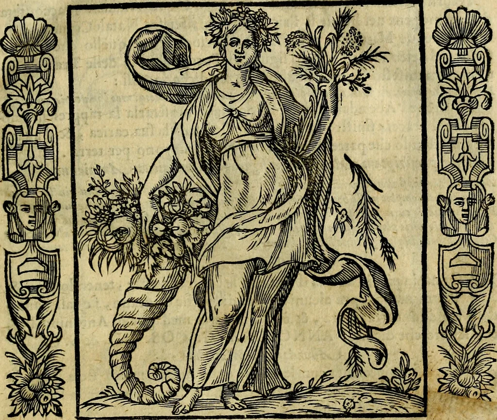 An illustration from Iconologia, overo, Descrittione d'imagini delle virtu', vitii, affetti, passioni humane, corpi celesti, mondo e sue parti, 1611, leaf 36