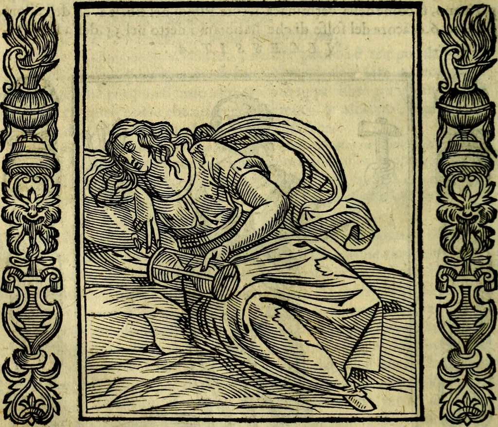 An illustration from Iconologia, overo, Descrittione d'imagini delle virtu', vitii, affetti, passioni humane, corpi celesti, mondo e sue parti, 1611, leaf 415