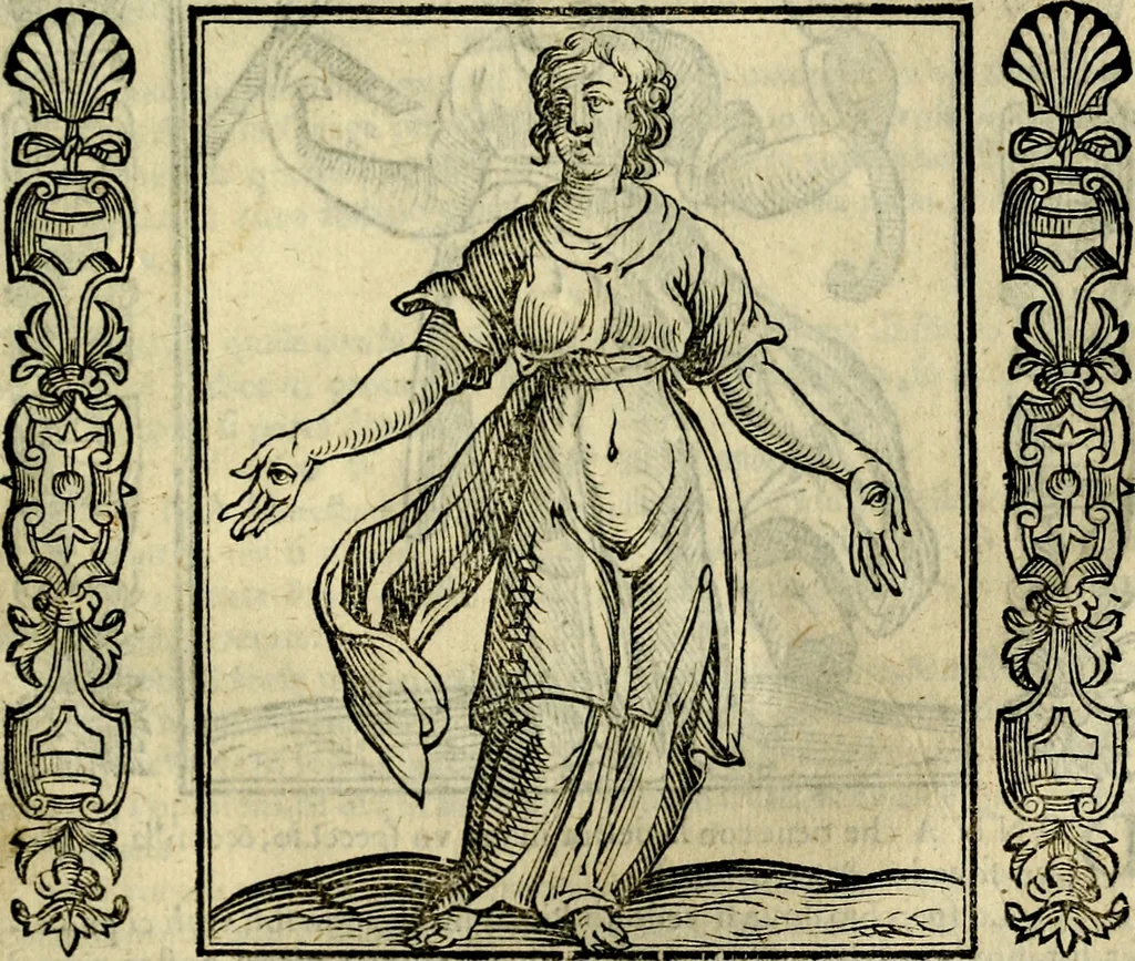 An illustration from Iconologia, overo, Descrittione d'imagini delle virtu', vitii, affetti, passioni humane, corpi celesti, mondo e sue parti, 1611, leaf 424
