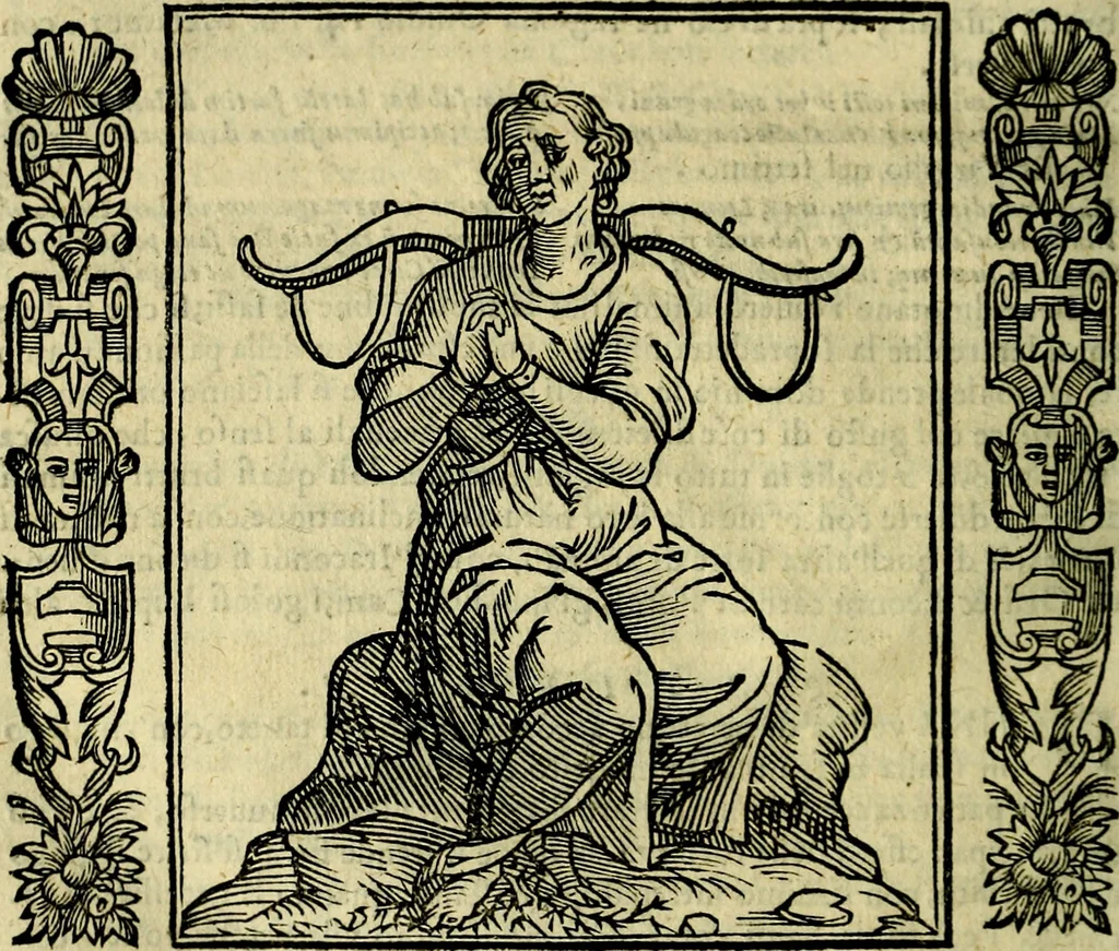 An illustration from Iconologia, overo, Descrittione d'imagini delle virtu', vitii, affetti, passioni humane, corpi celesti, mondo e sue parti, 1611, leaf 437