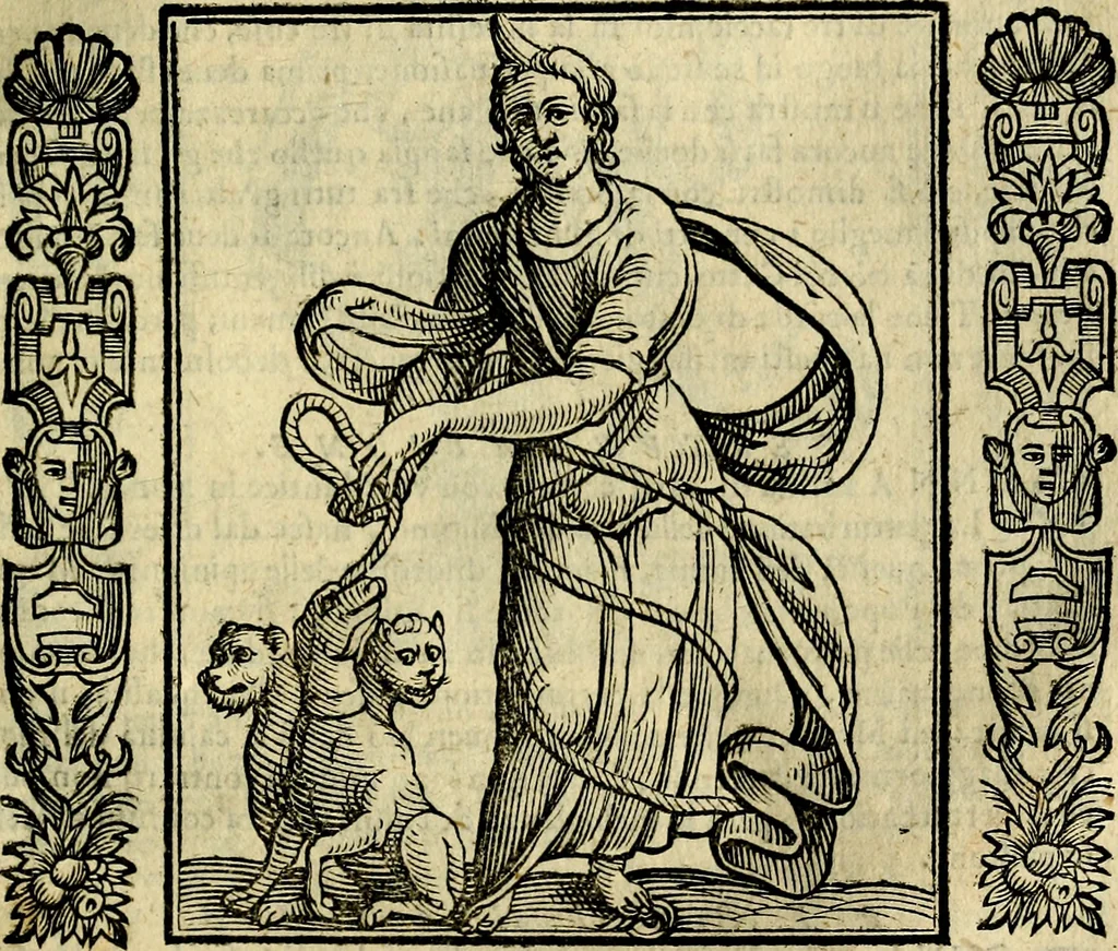 An illustration from Iconologia, overo, Descrittione d'imagini delle virtu', vitii, affetti, passioni humane, corpi celesti, mondo e sue parti, 1611, leaf 452
