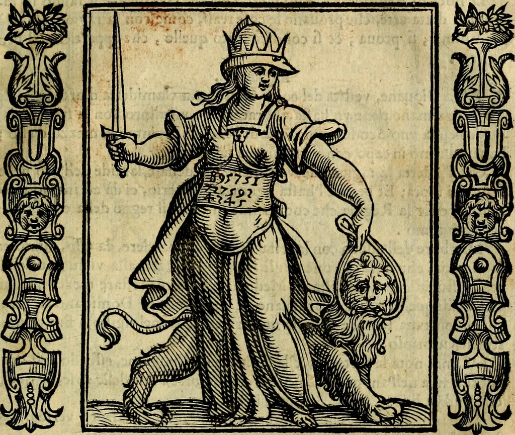 An illustration from Iconologia, overo, Descrittione d'imagini delle virtu', vitii, affetti, passioni humane, corpi celesti, mondo e sue parti, 1611, leaf 484
