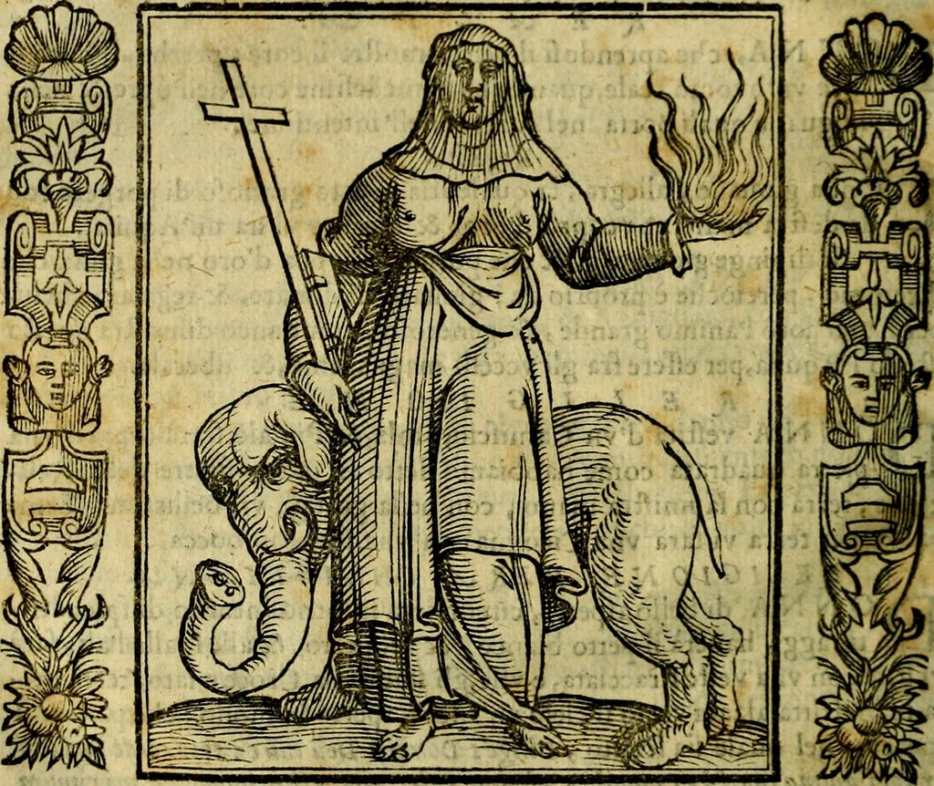 An illustration from Iconologia, overo, Descrittione d'imagini delle virtu', vitii, affetti, passioni humane, corpi celesti, mondo e sue parti, 1611, leaf 489