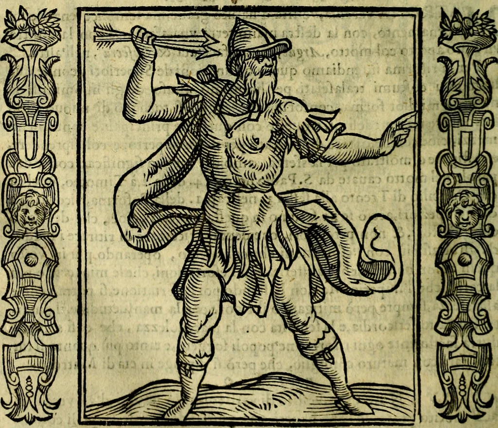 An illustration from Iconologia, overo, Descrittione d'imagini delle virtu', vitii, affetti, passioni humane, corpi celesti, mondo e sue parti, 1611, leaf 497