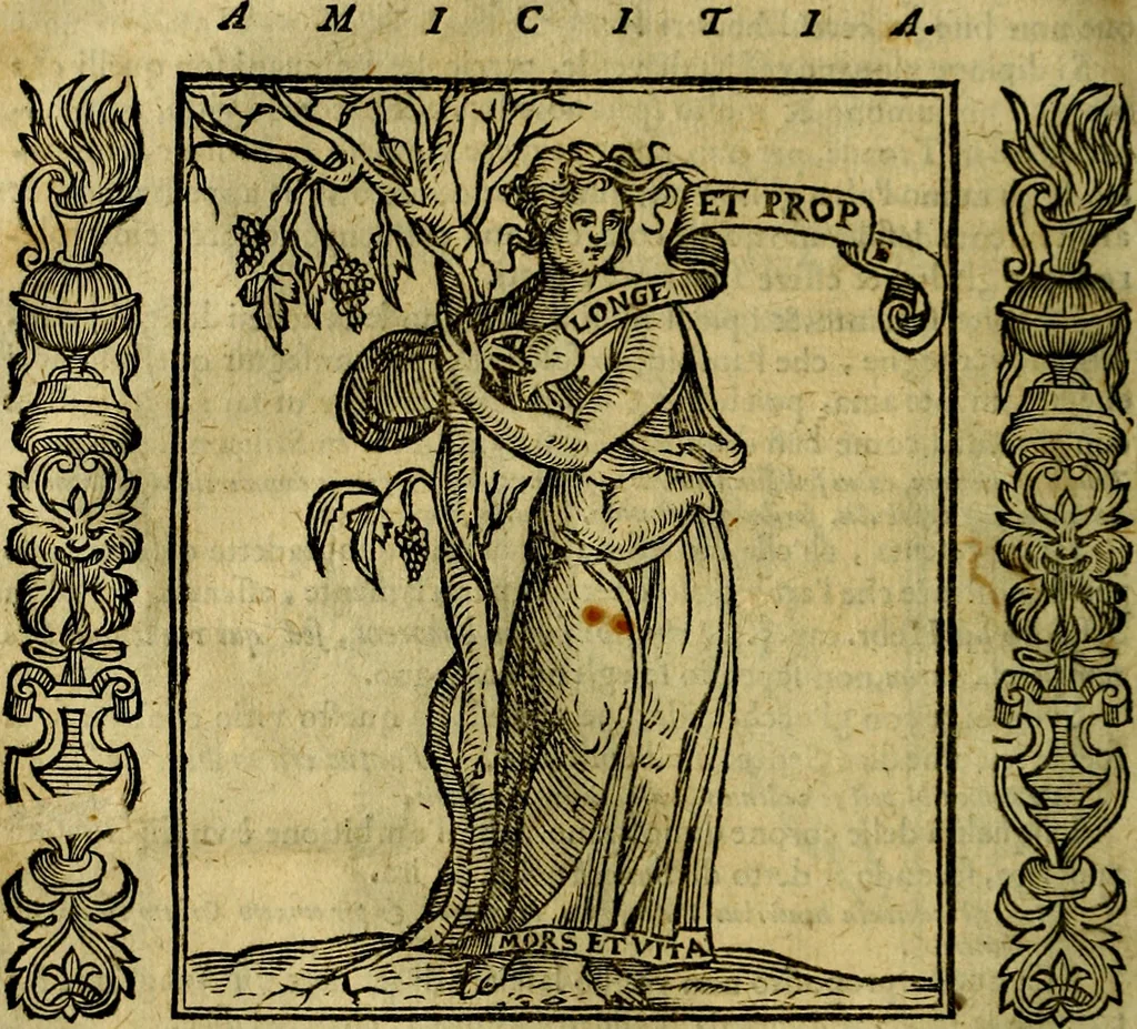 An illustration from Iconologia, overo, Descrittione d'imagini delle virtu', vitii, affetti, passioni humane, corpi celesti, mondo e sue parti, 1611, leaf 51