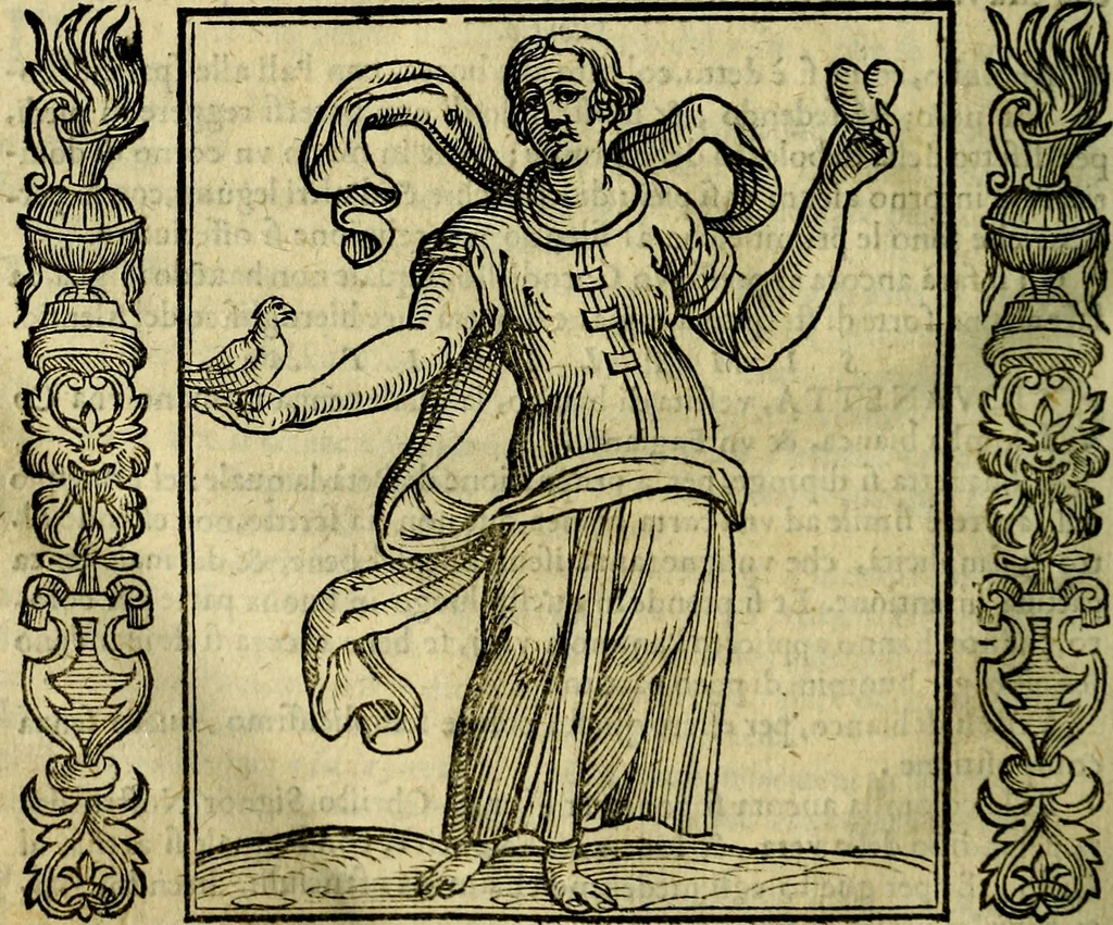 An illustration from Iconologia, overo, Descrittione d'imagini delle virtu', vitii, affetti, passioni humane, corpi celesti, mondo e sue parti, 1611, leaf 517