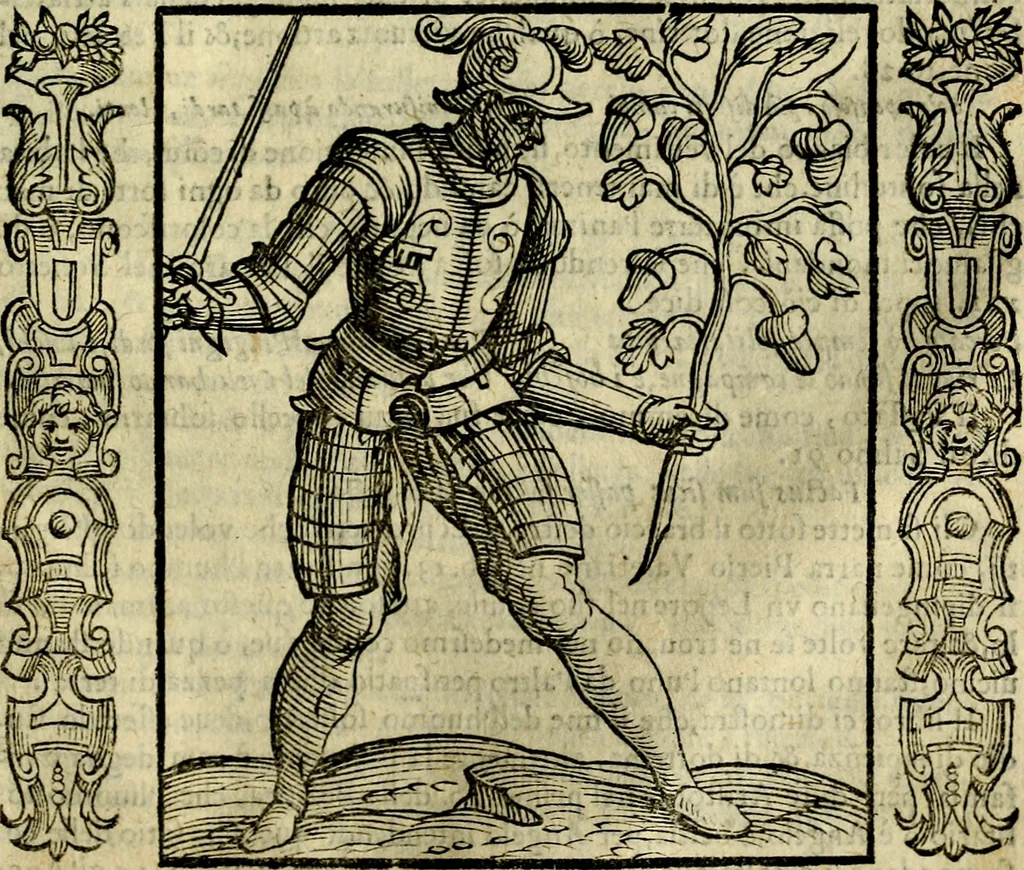 An illustration from Iconologia, overo, Descrittione d'imagini delle virtu', vitii, affetti, passioni humane, corpi celesti, mondo e sue parti, 1611, leaf 518