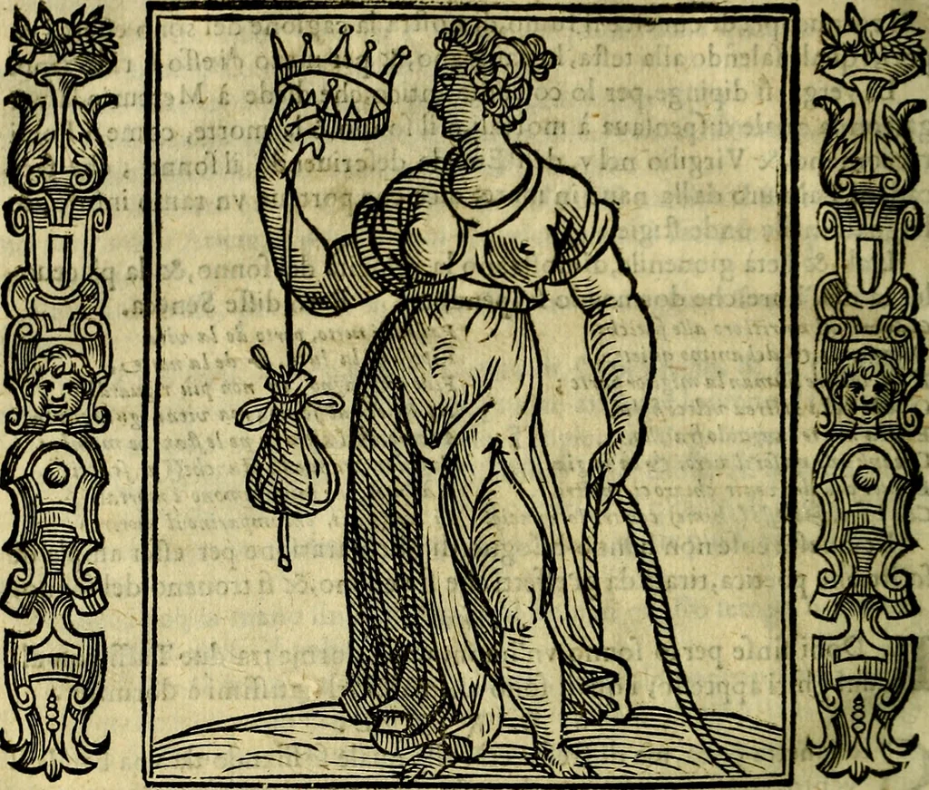 An illustration from Iconologia, overo, Descrittione d'imagini delle virtu', vitii, affetti, passioni humane, corpi celesti, mondo e sue parti, 1611, leaf 527